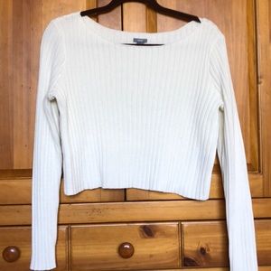 Aerie cream knit cropped sweater